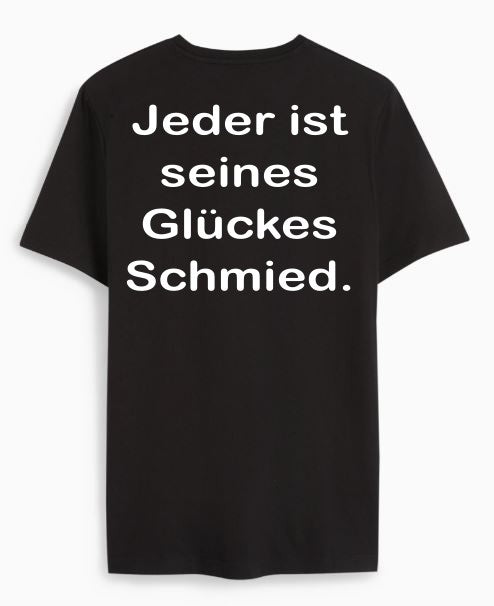 Jeder ist seines Glückes Schmied.